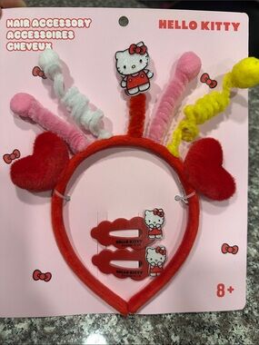 Hello Kitty Red, Pink, White, Yellow Hair Accessory Set
